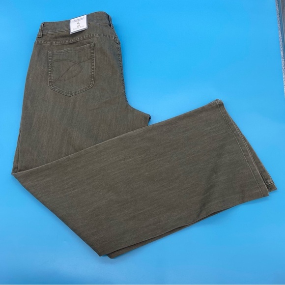 Chico's Platinum Ultimate Fit Denim Jeans Barely Flare Olive Green Size 20 - Picture 3 of 11